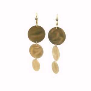Ippolito 14K Yellow Gold Diamond Wavy Circle Disk Drop Earrings